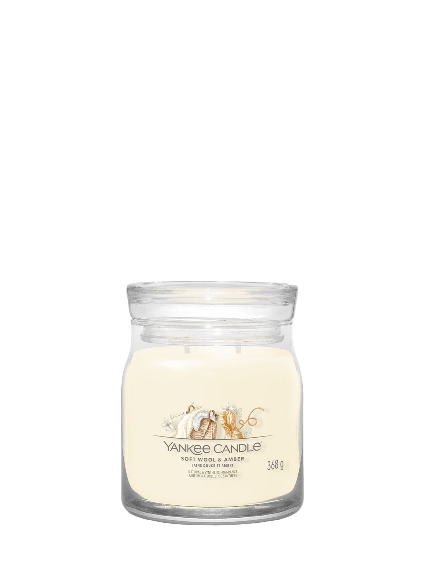 Soft wool and amber signature jar, medium