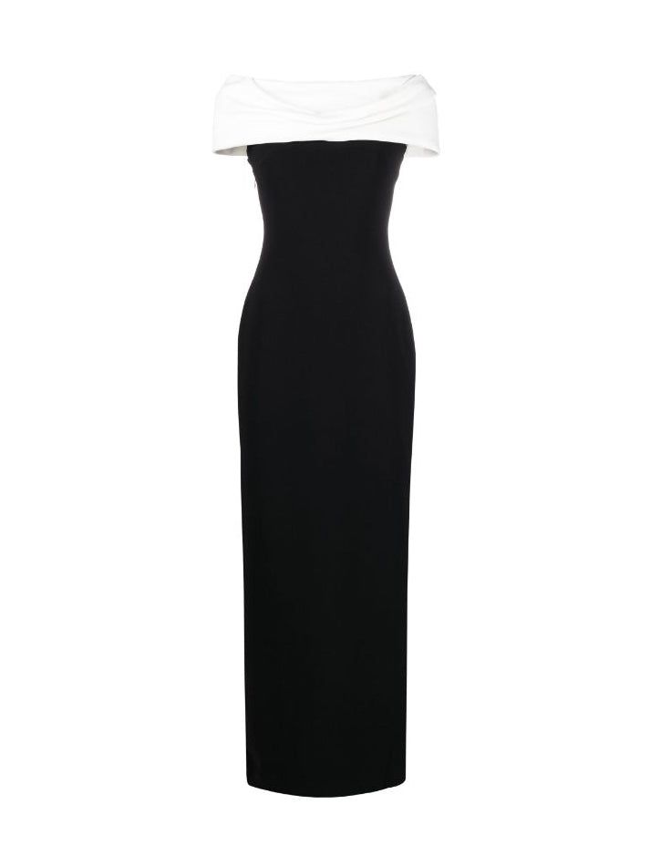 EVA MAXI DRESS, cream/black