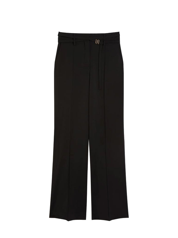 Cera flared wool lowrise trousers, black