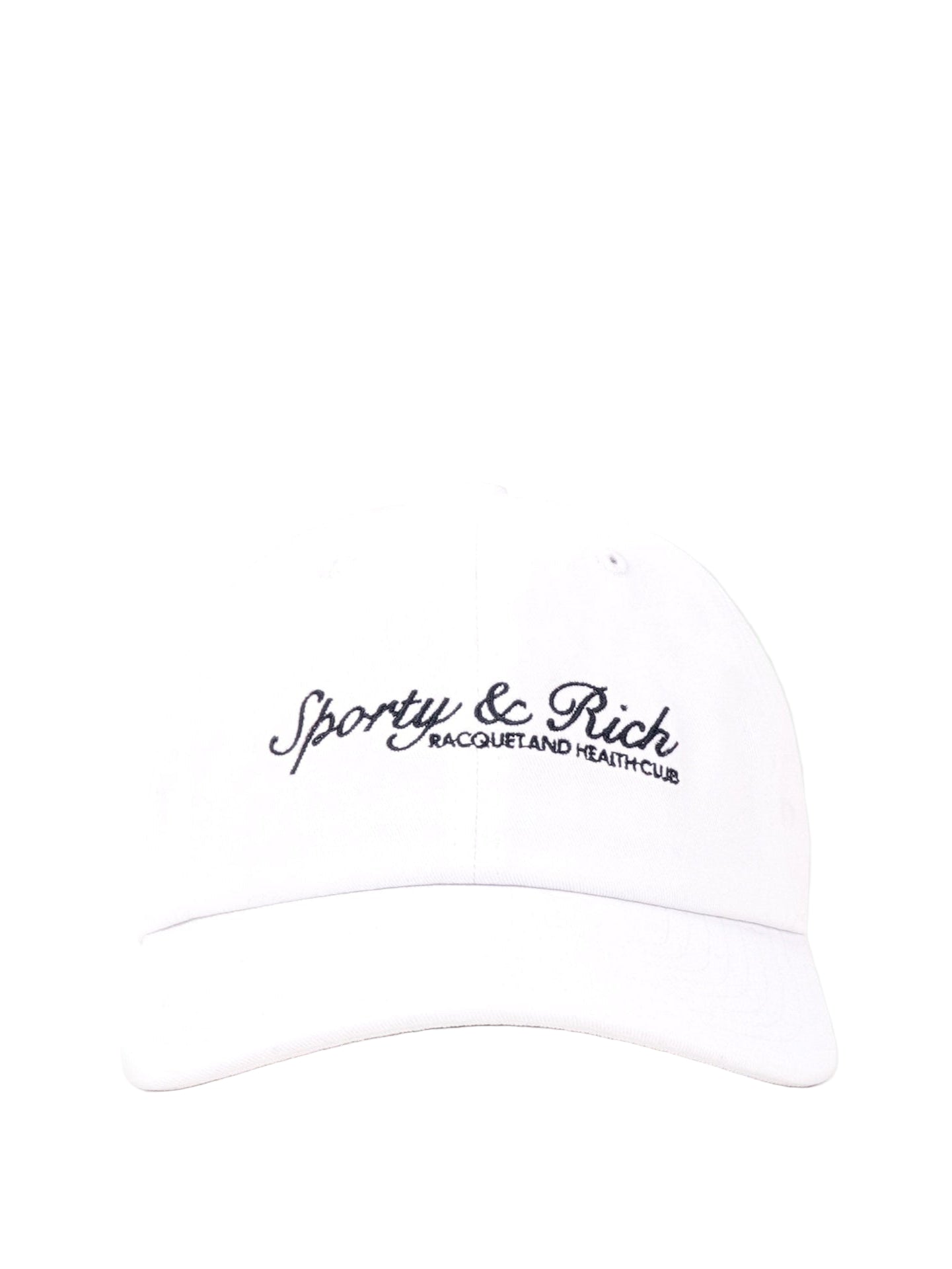 White sports cap with text against white background