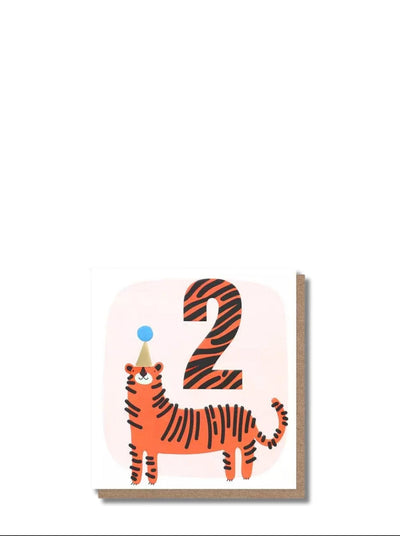 2nd birthday party pals tiger, birthday card
