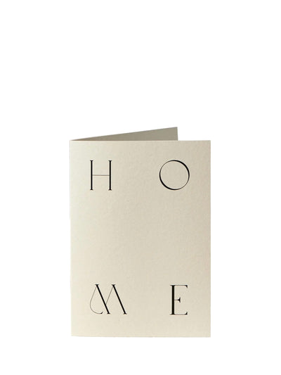 H-o-m-e, new home card