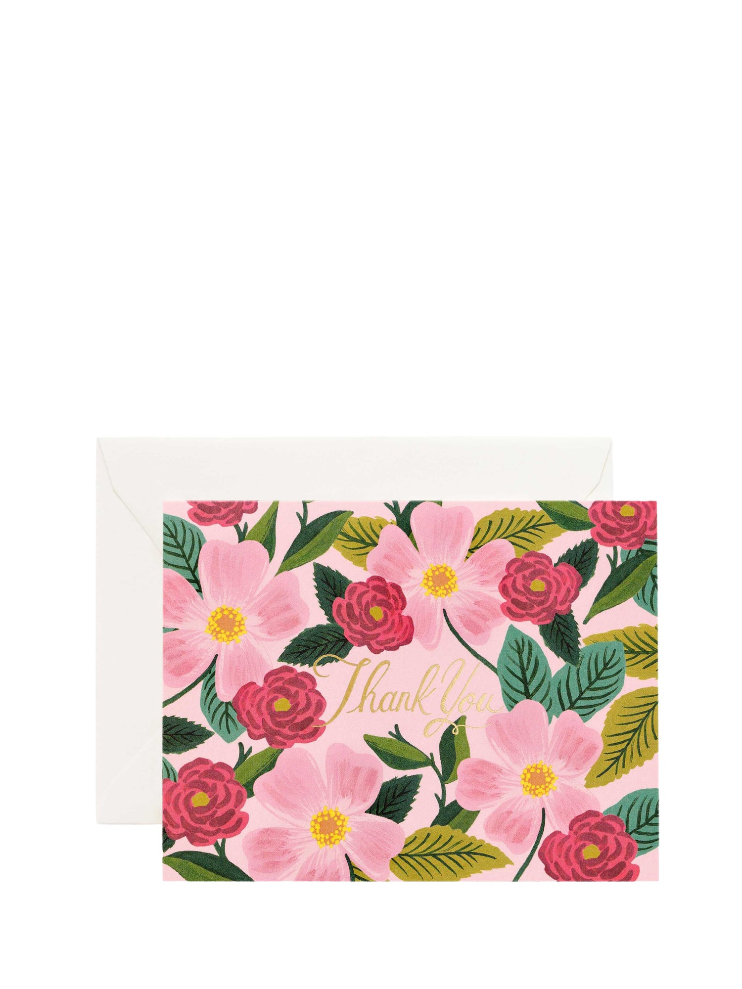 Floral card with 'Thanks' text on a white background