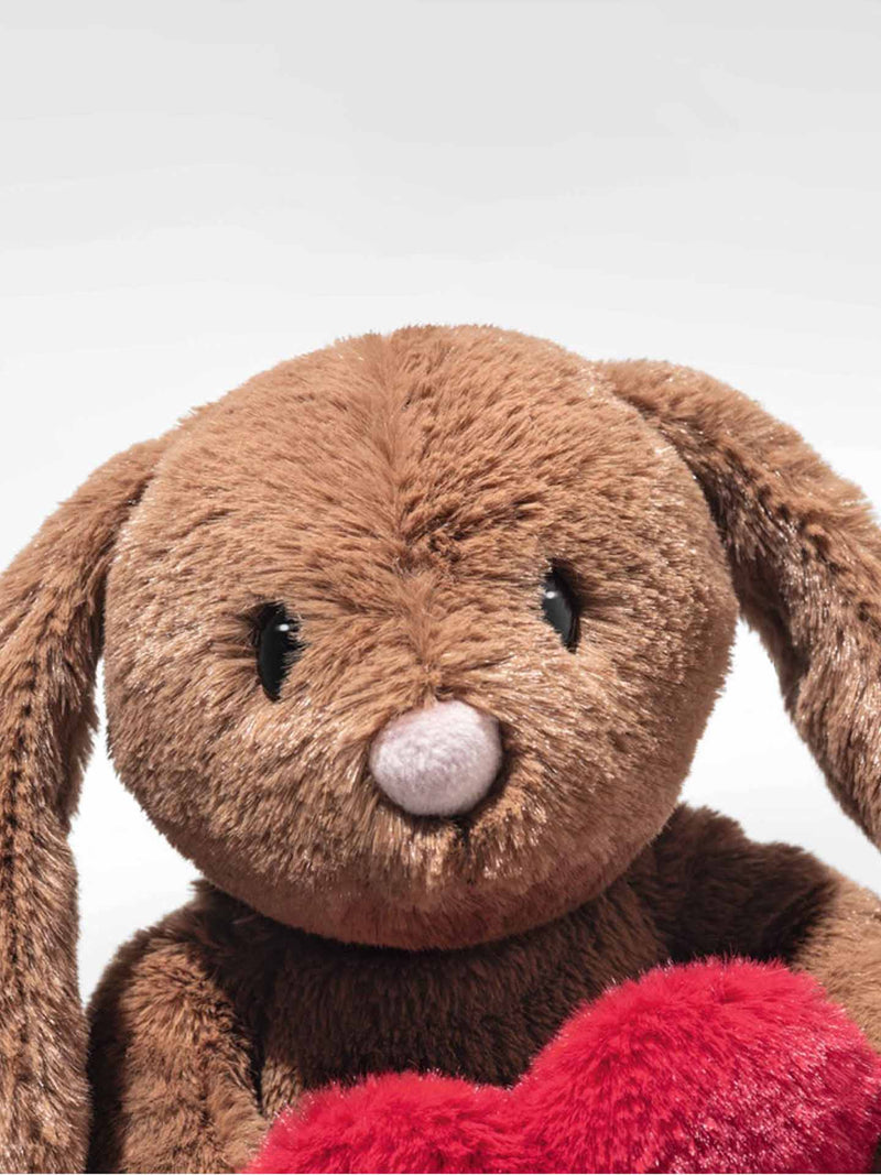Hoppie bunny with heart, brown (16 cm)