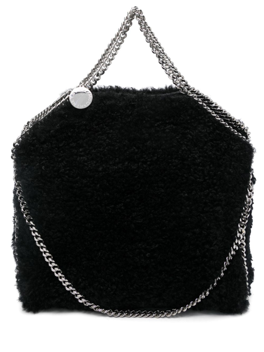 3CHAIN FALABELLA TOTE ECO PLUSH TEDDY FABRIC, black