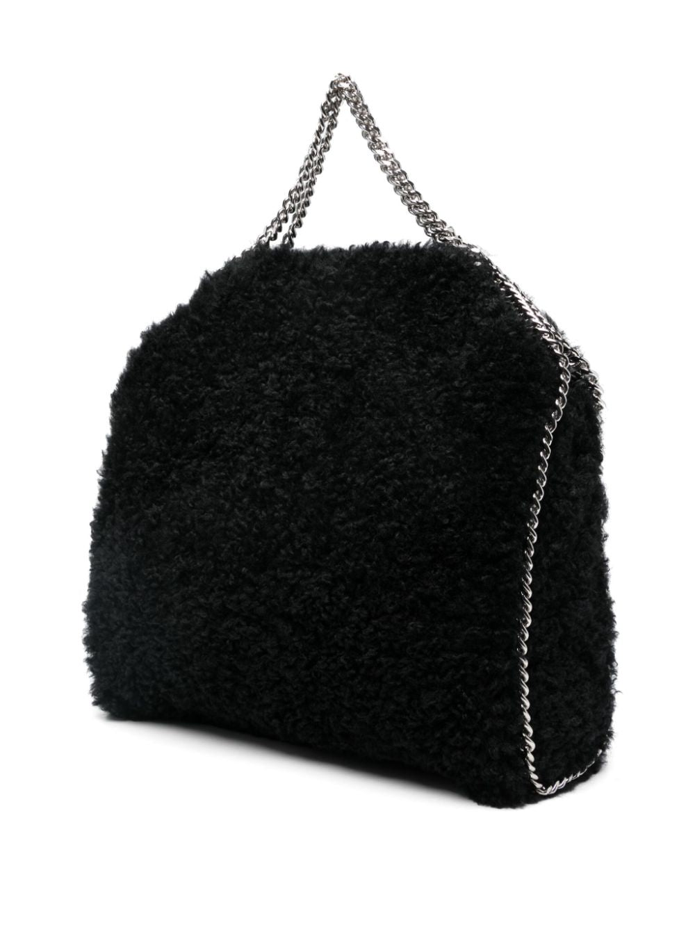 3CHAIN FALABELLA TOTE ECO PLUSH TEDDY FABRIC, black