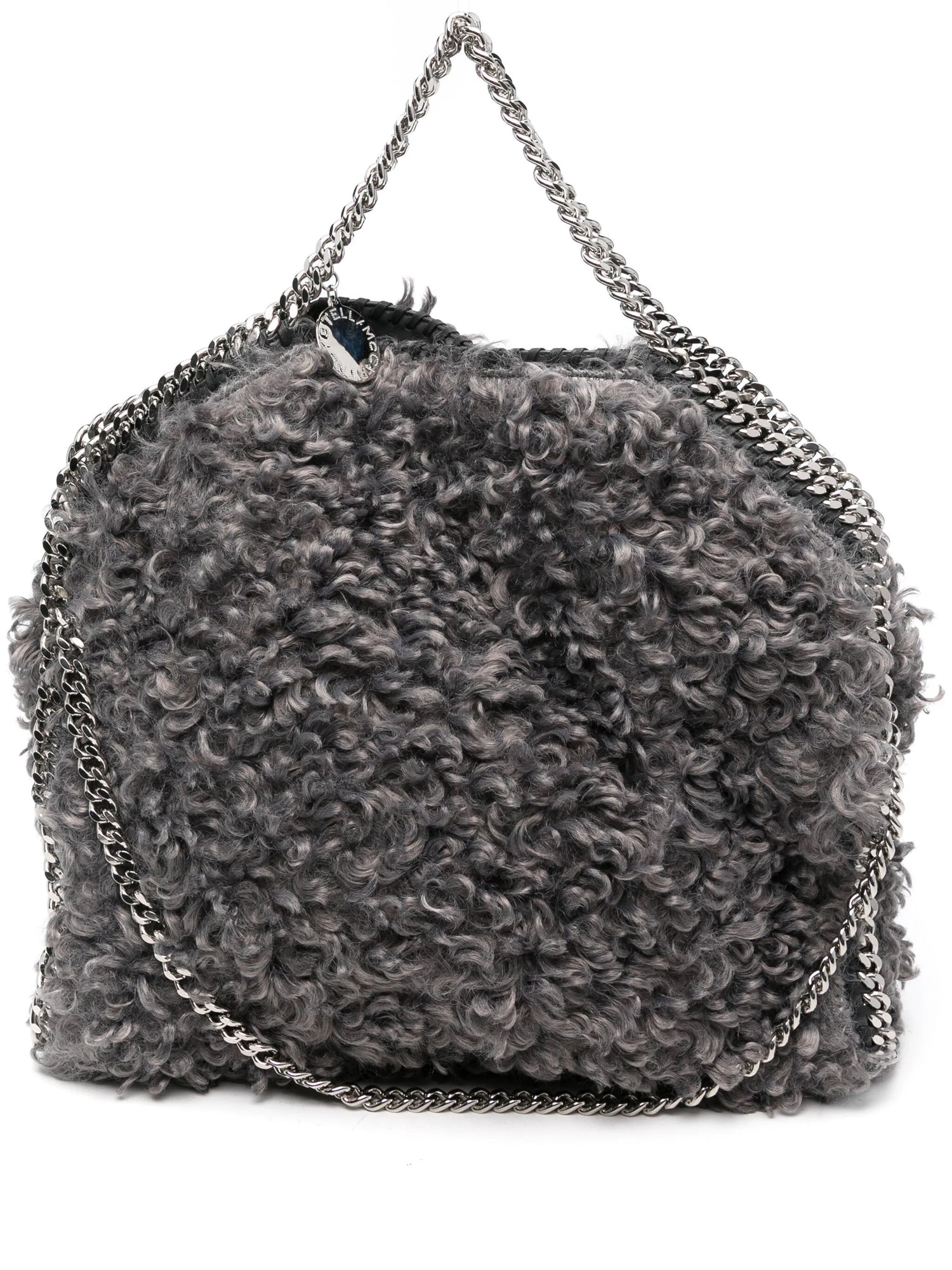 3chain falabella tote bag plush teddy fabric, grey melange