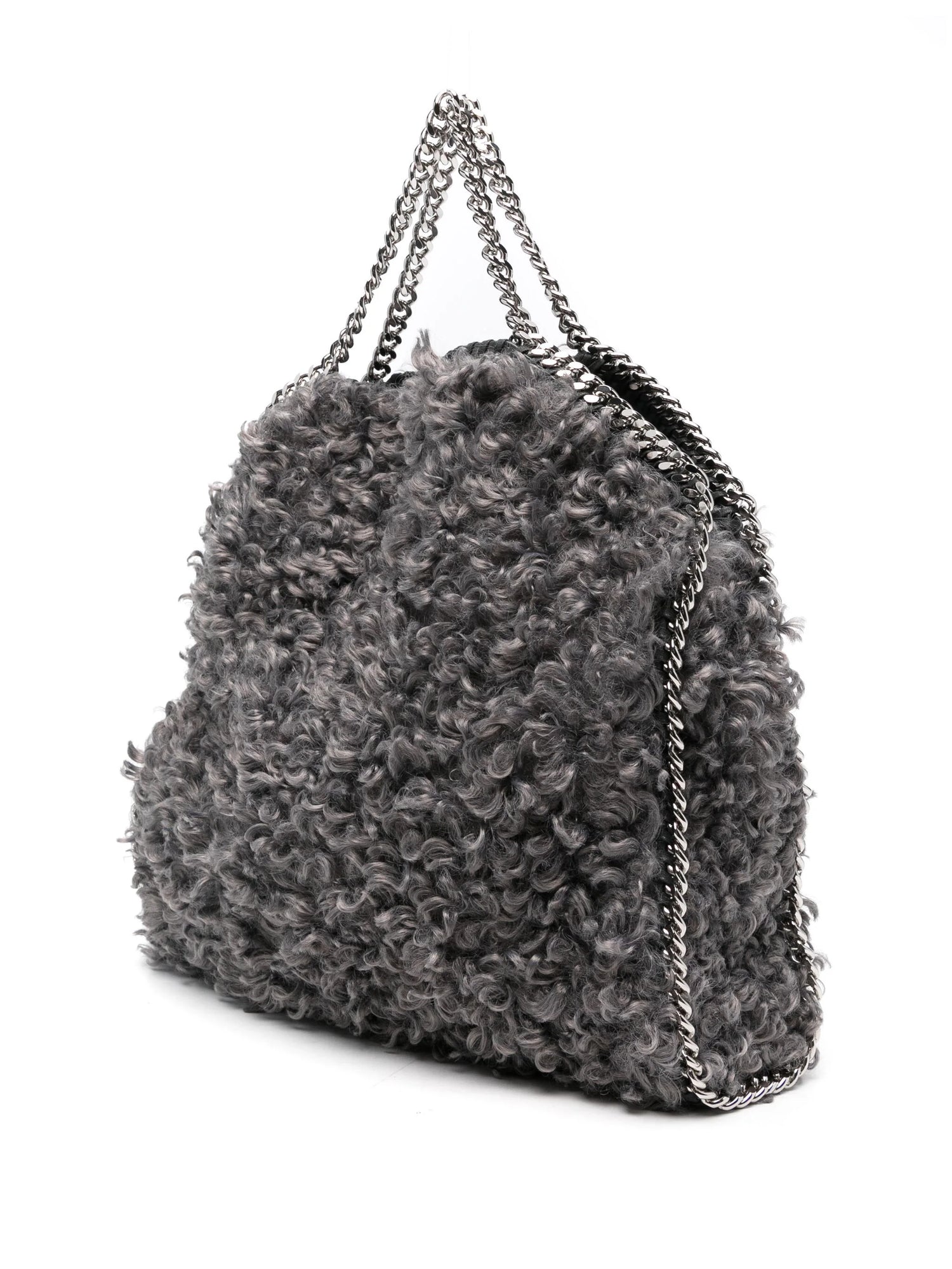 3chain falabella tote bag plush teddy fabric, grey melange