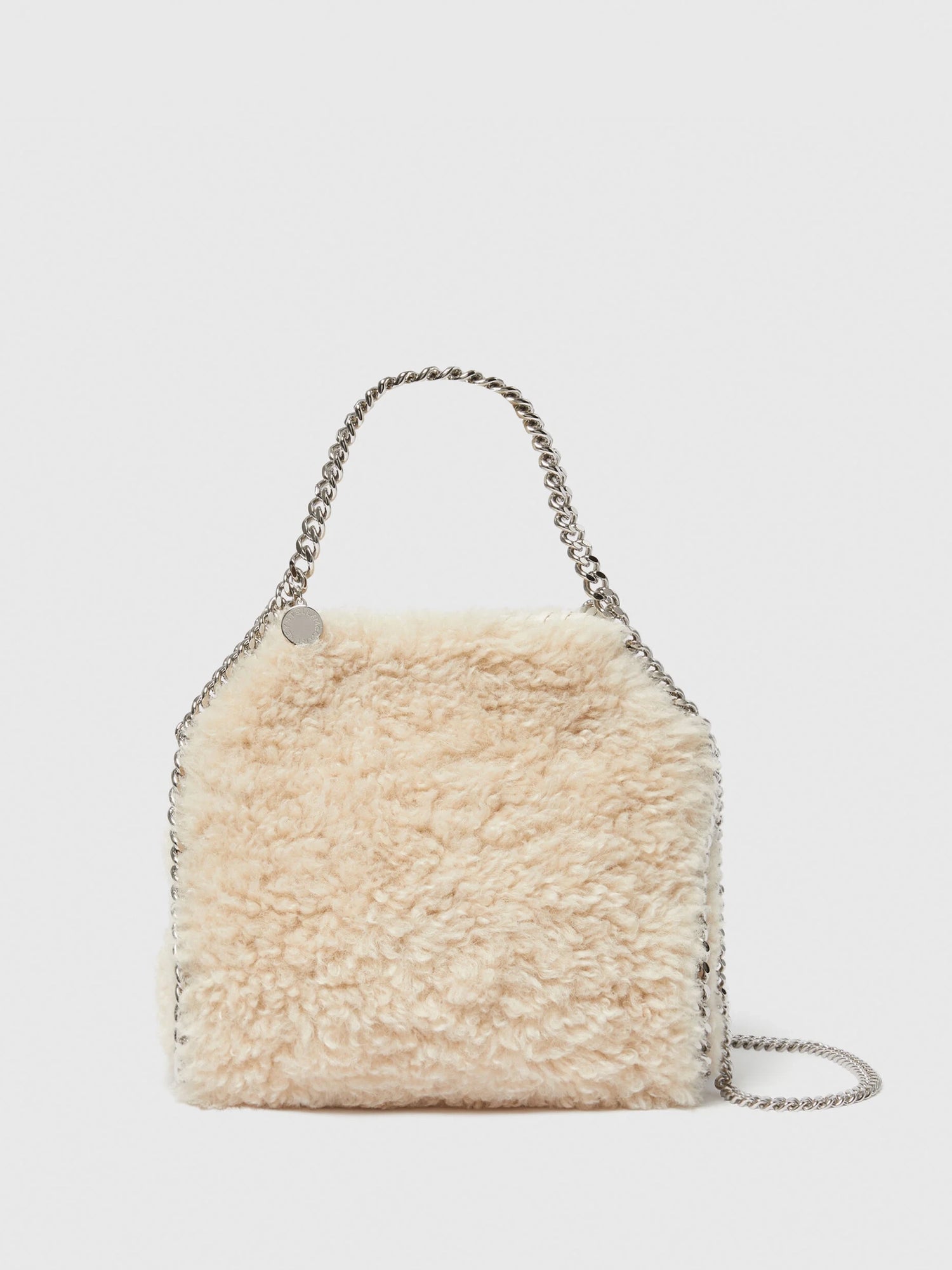 Falabella mini teddy tote bag, oat