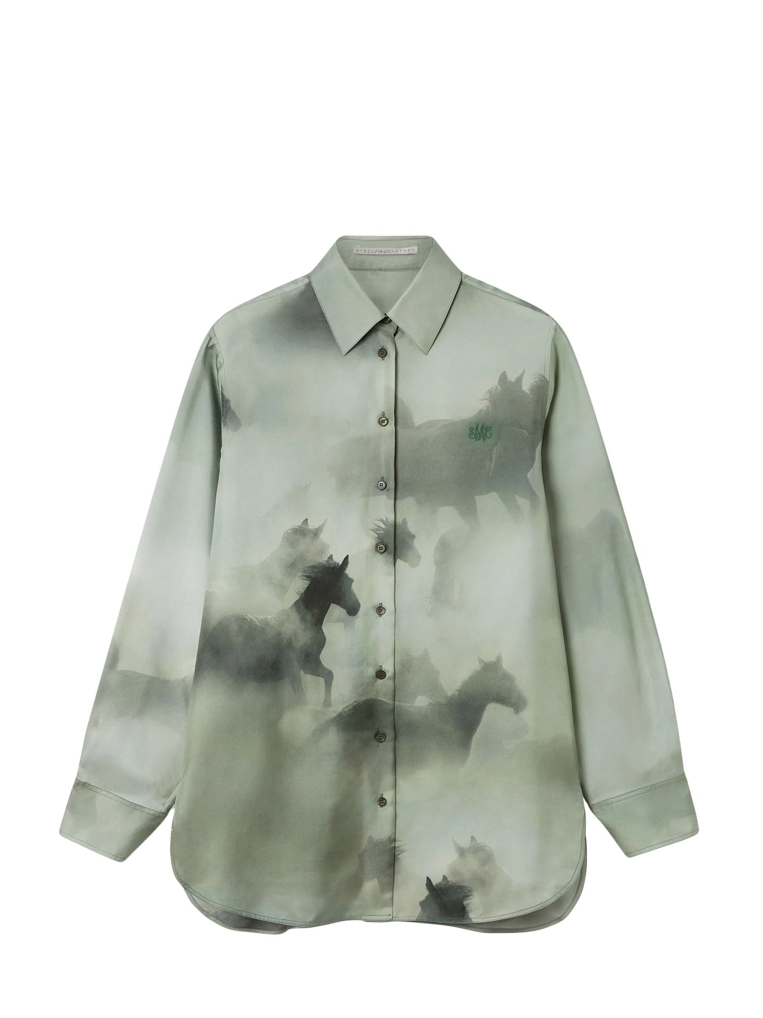 Horse print shirt, green