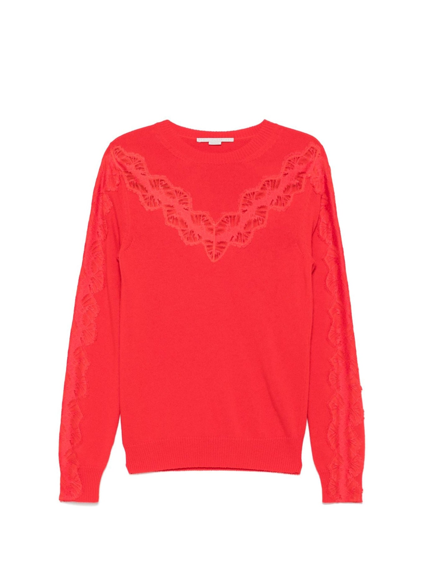 LACE DETAILED JUMPER, red