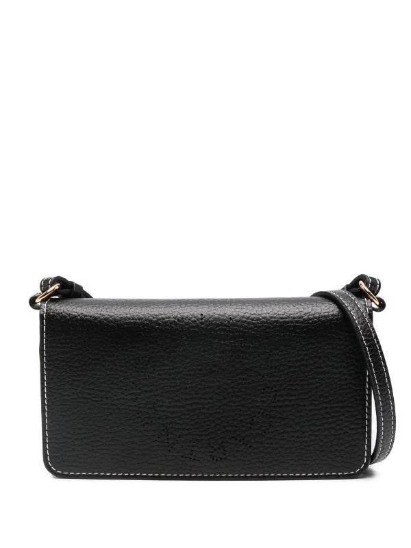 Mini crossbody embossed grainy mat, black