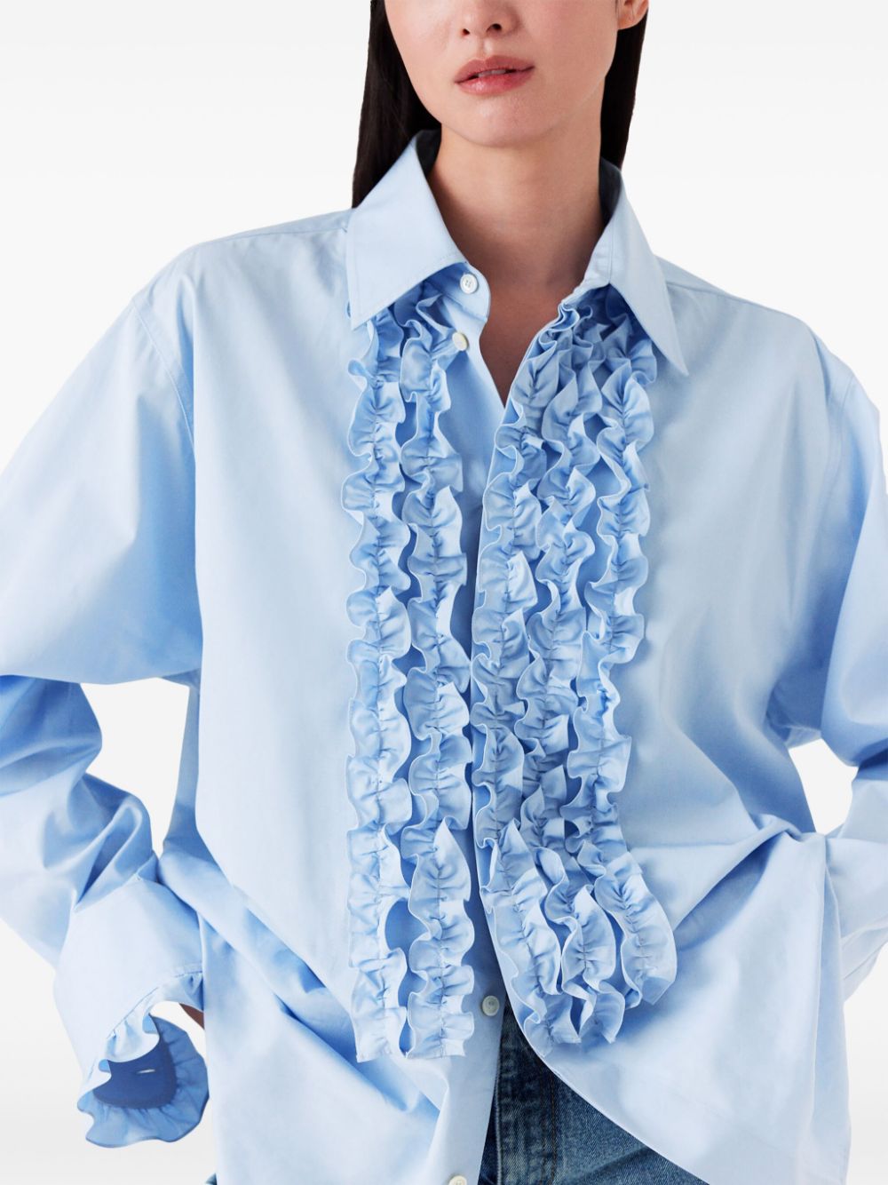 RUFFLED SHIRT, sky blue