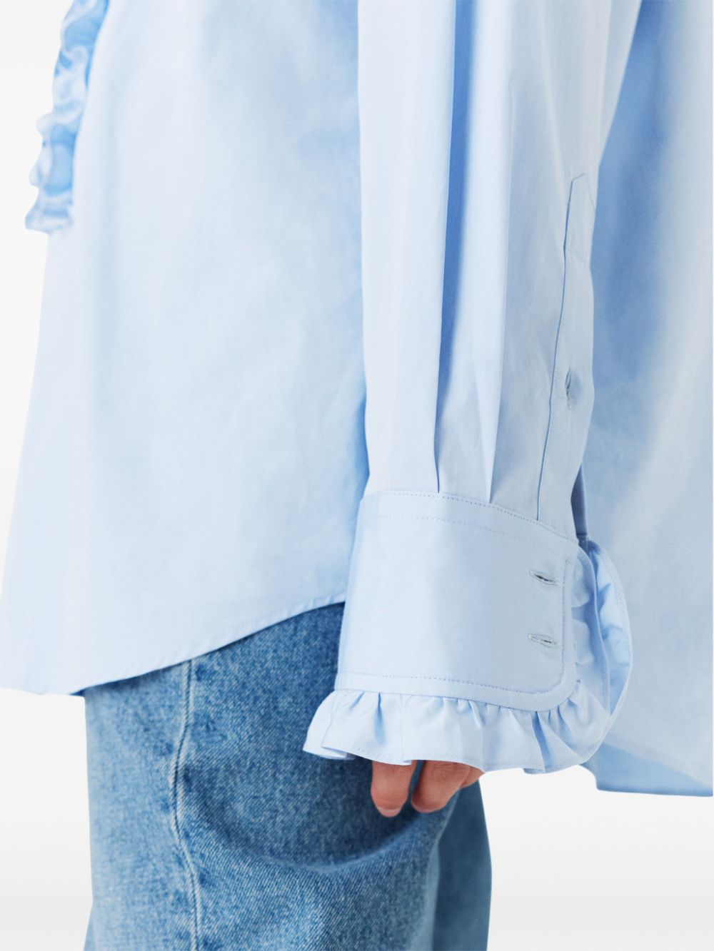 Ruffled shirt, sky blue