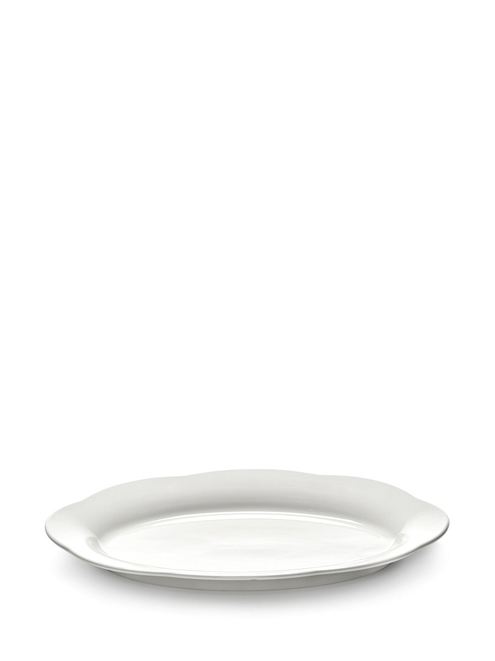White ceramic platter on a white background