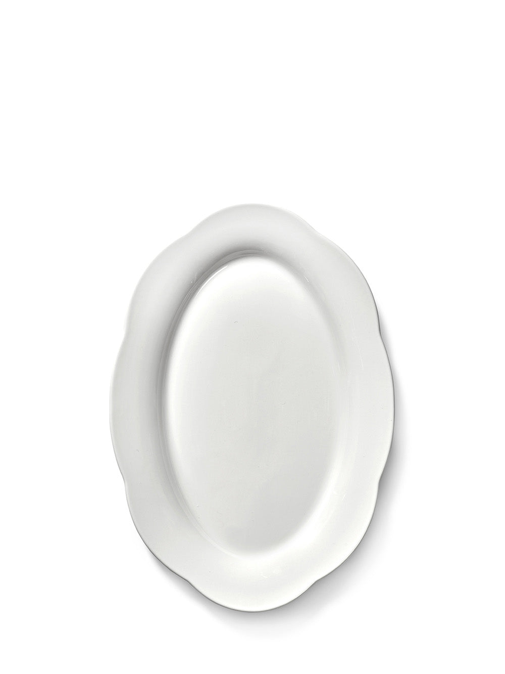 White ceramic oval plate on a white background