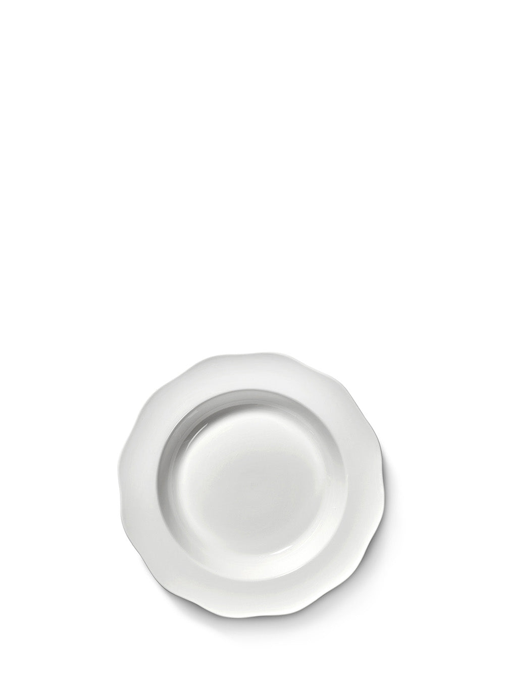 White ceramic plate on a white background