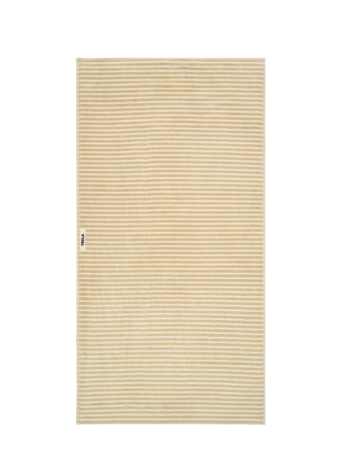 Bath Towel, Ivory stripes on golden beige (70x140cm)