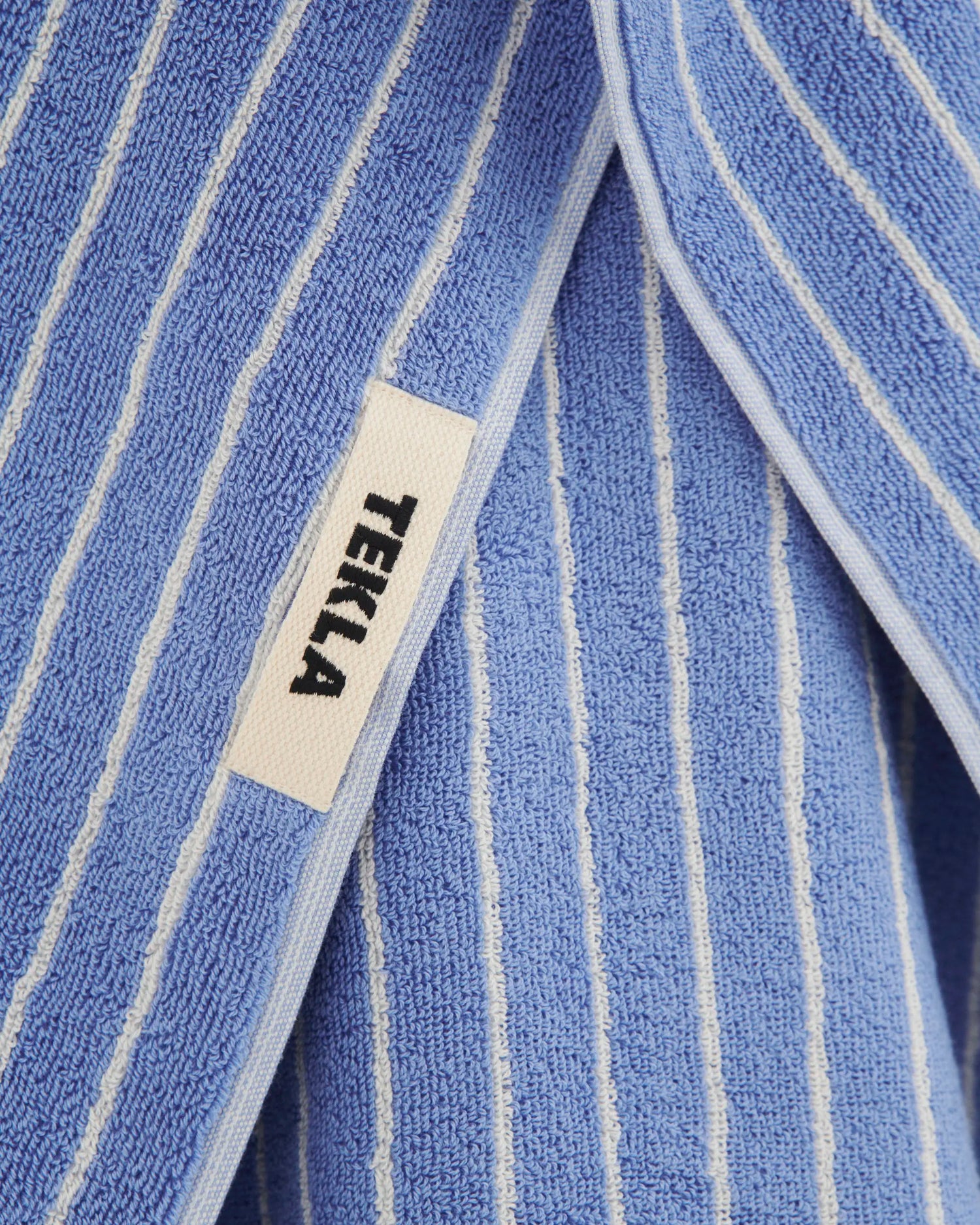 Terry Bath Towel, Clear blue stripes
