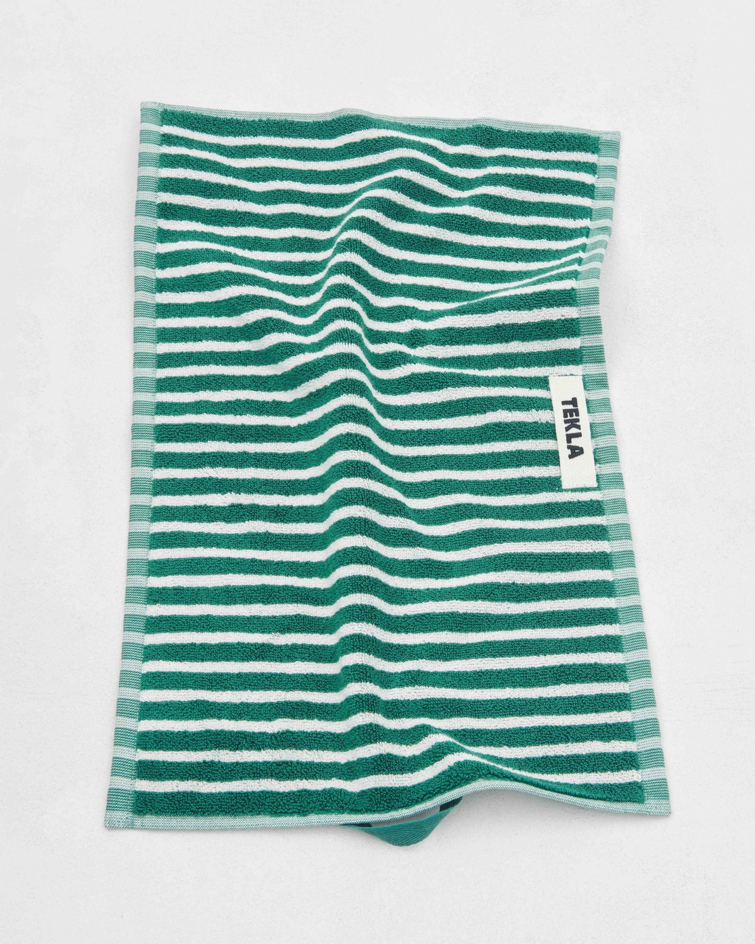 Green striped hand towels sale