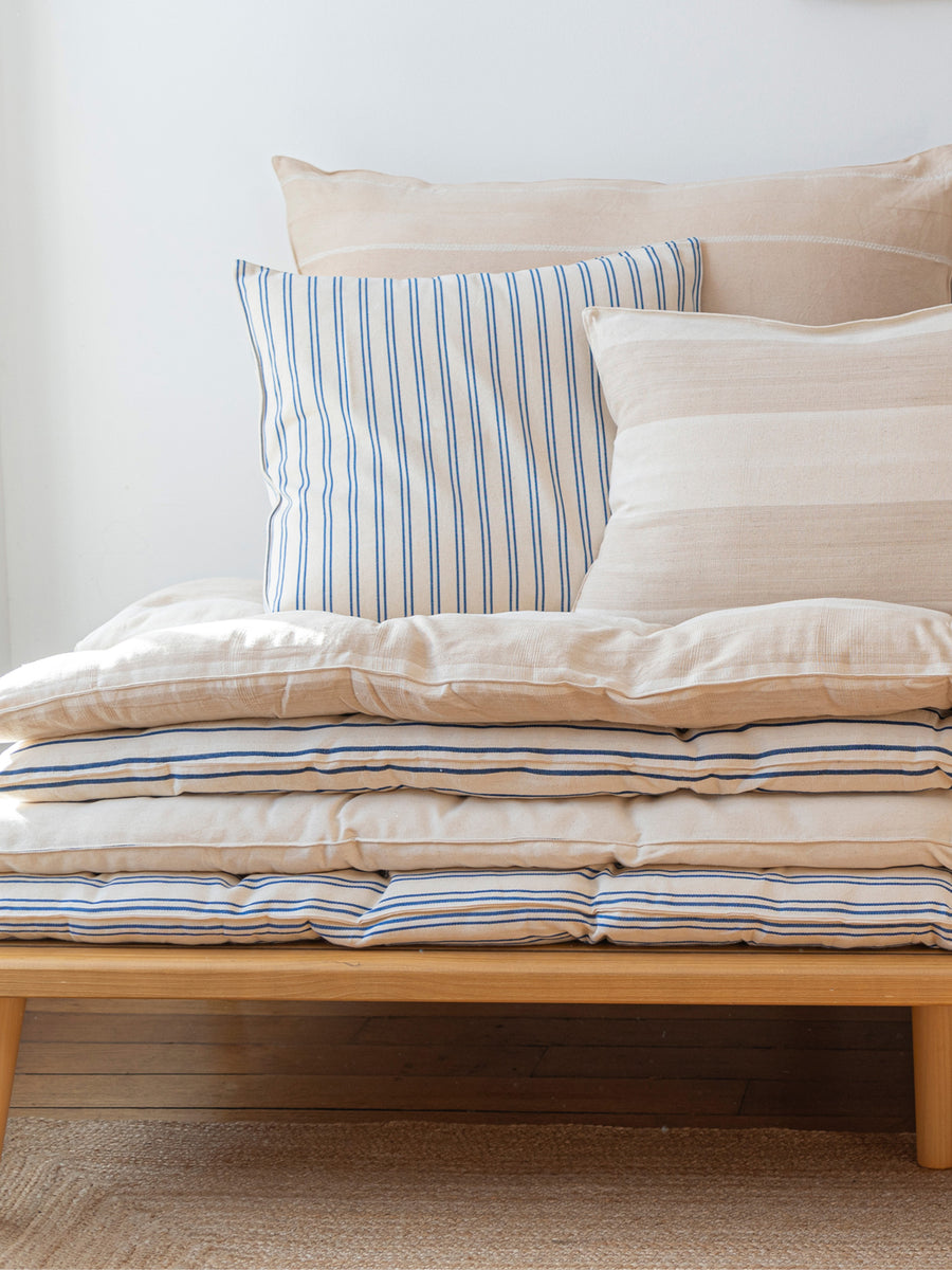 Bedroll / mattress no 4, blue stripes (90x190 cm)