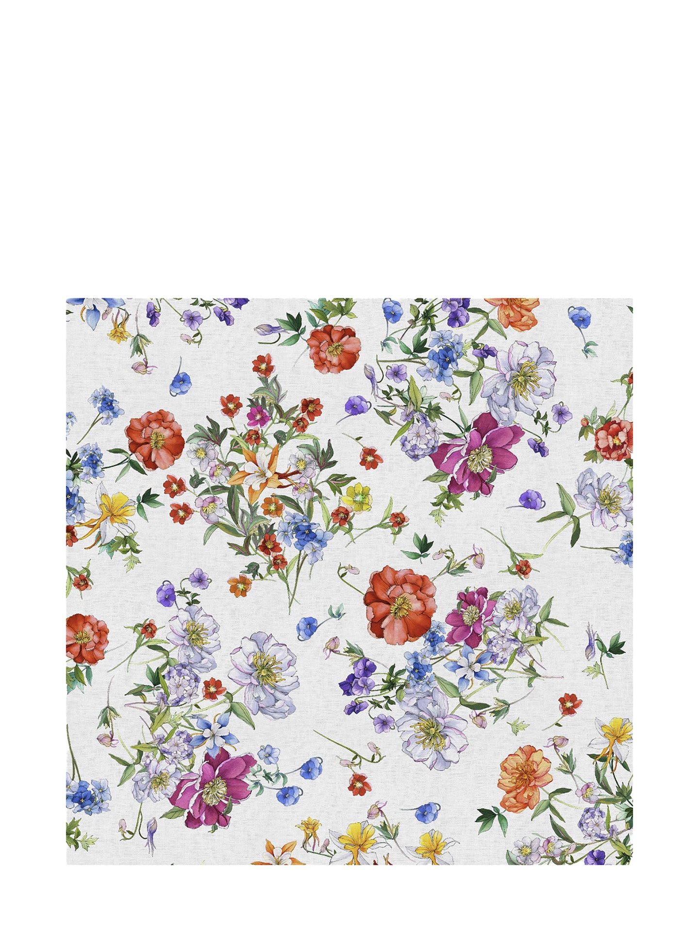 Antea flowers square linen tablecloth, cream/multicoloured (170x170cm)