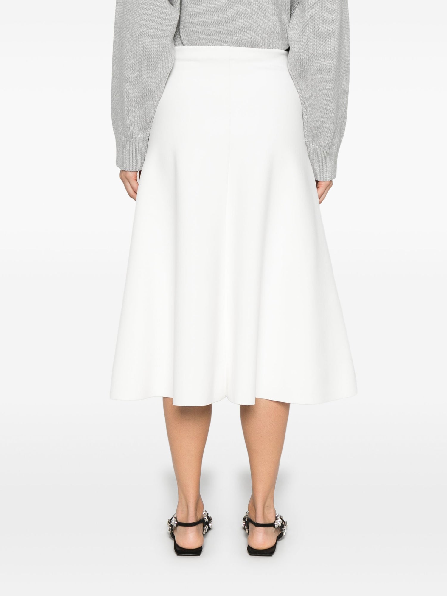 A-line jacquard skirt, white