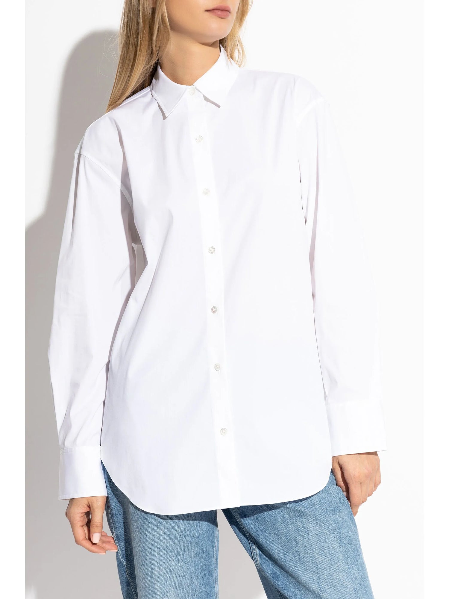 Boyfriend cotton shirt, white