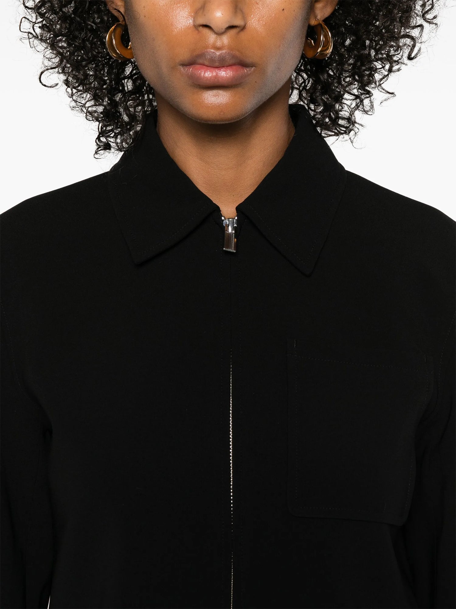 Relax zip jacket in Admiral Crepe, black