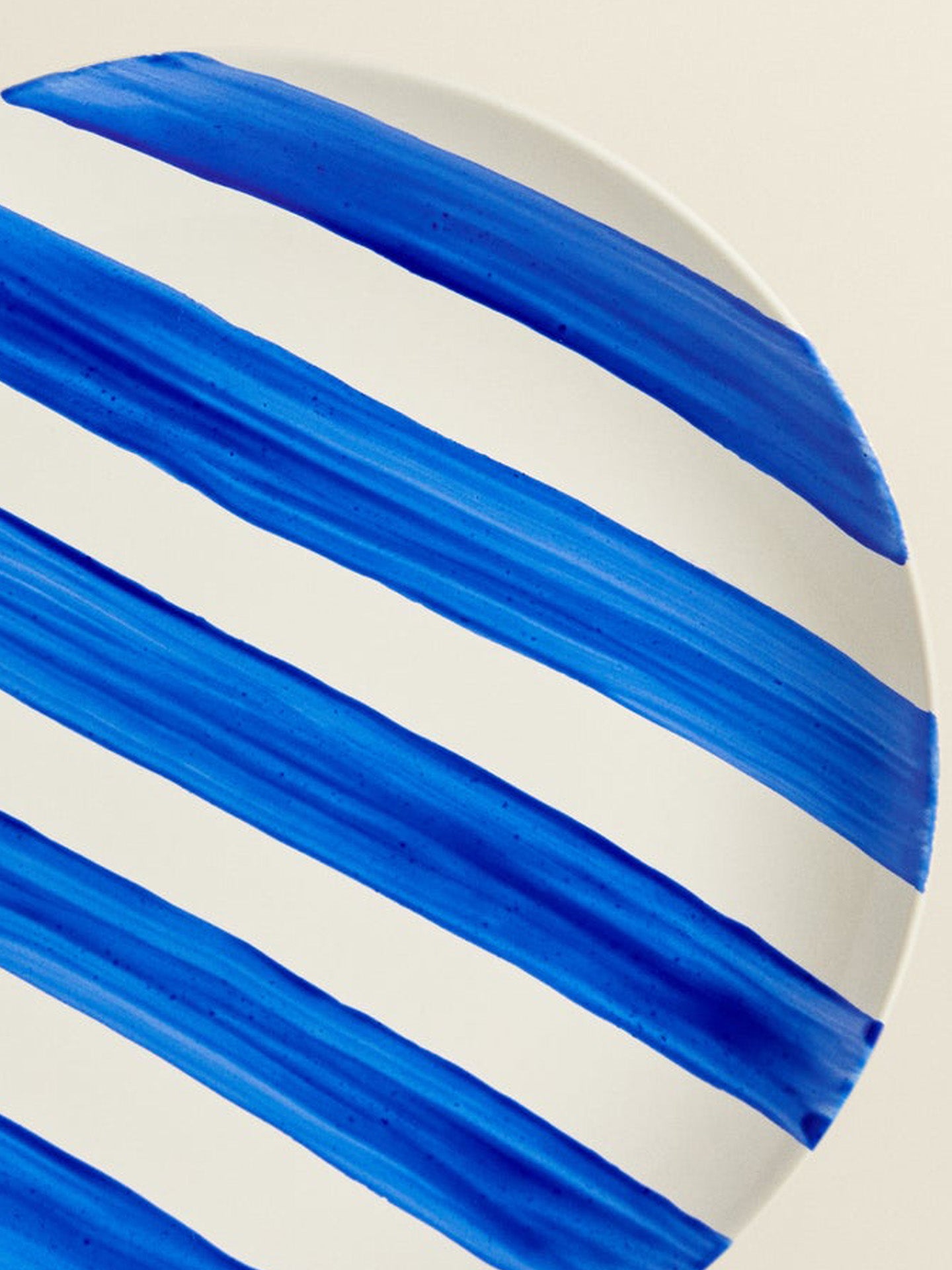 Stripes dessert plate, bold blue