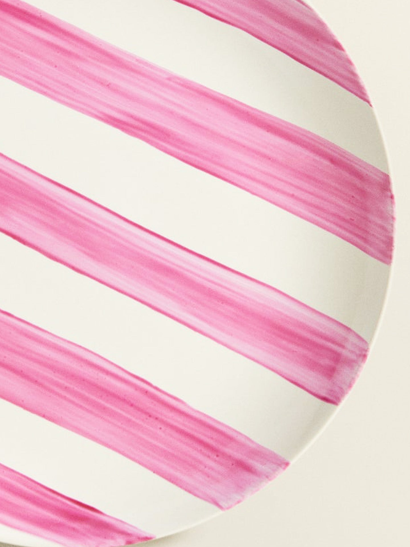 Stripes dessert plate, bold pink