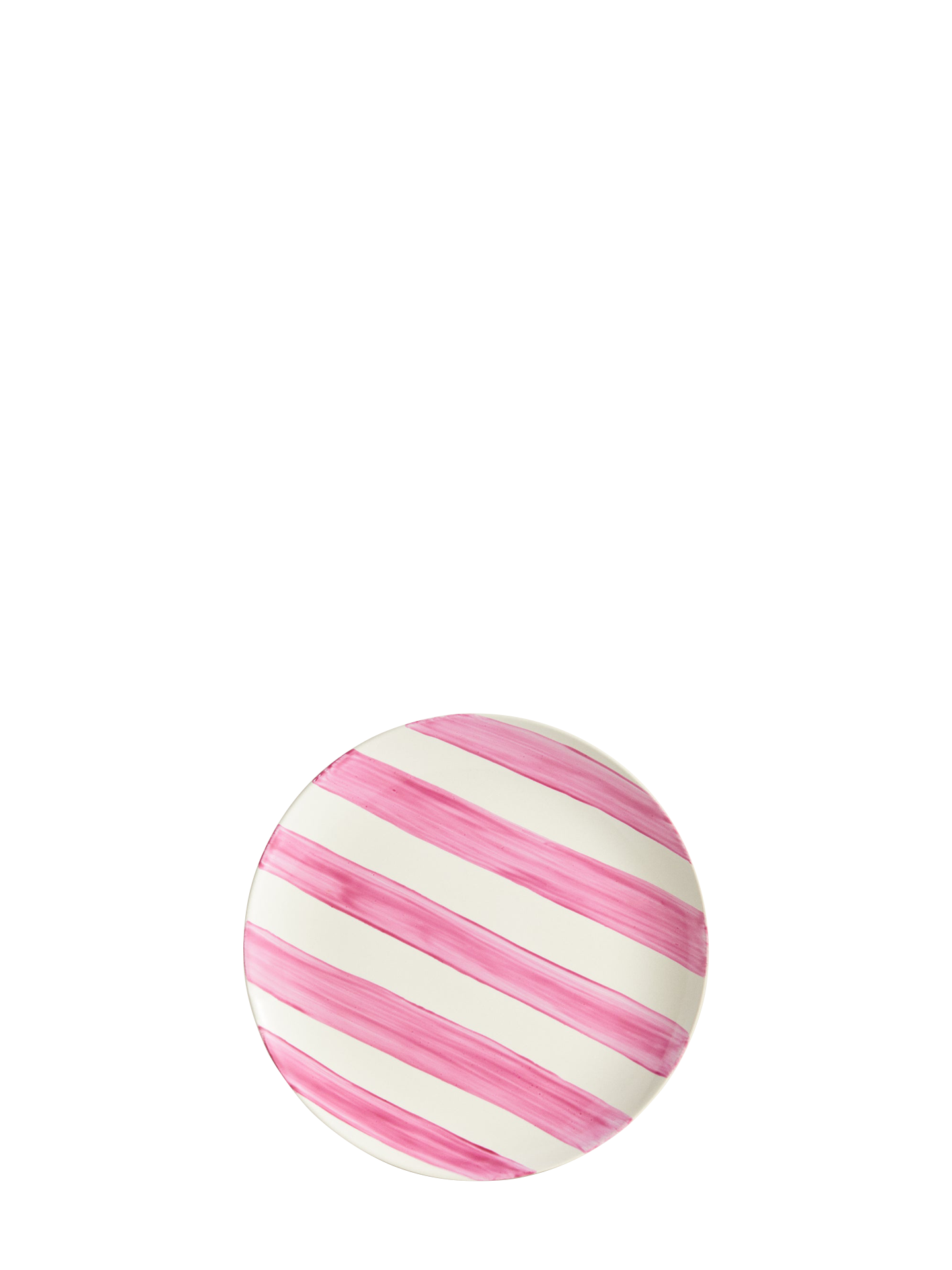 Stripes dessert plate, bold pink