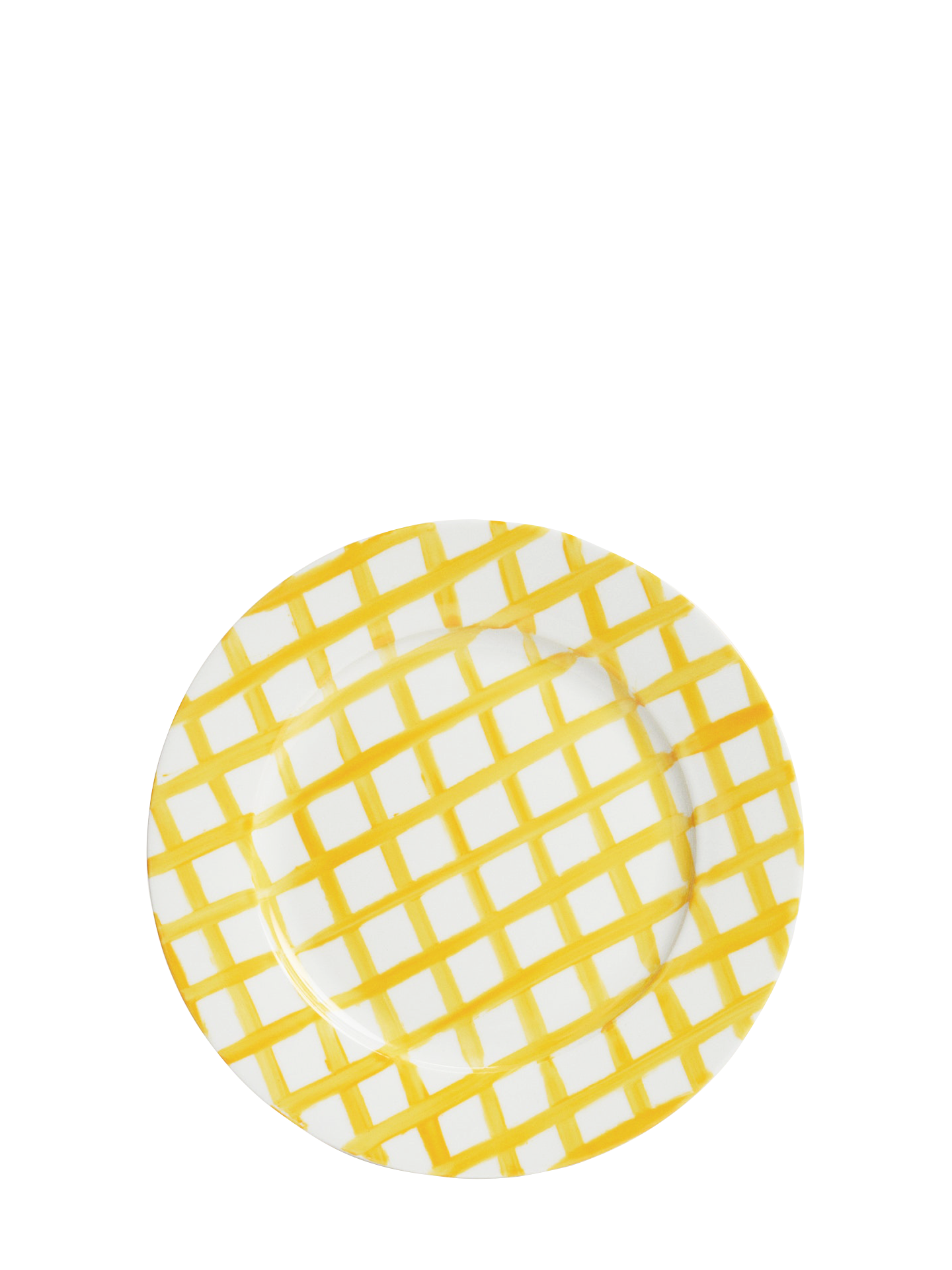 Vichy dinner plate, yellow