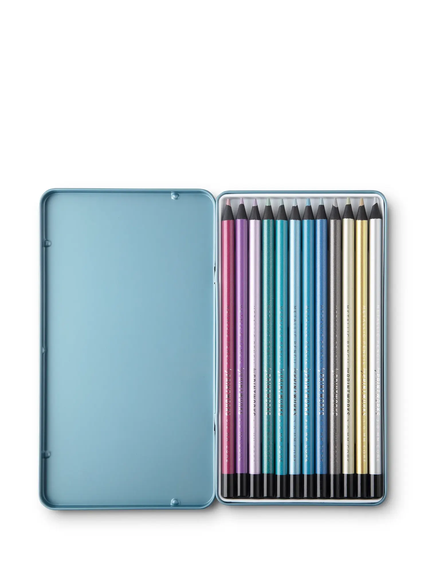 Set of 12 Colour Pencils, Metallic