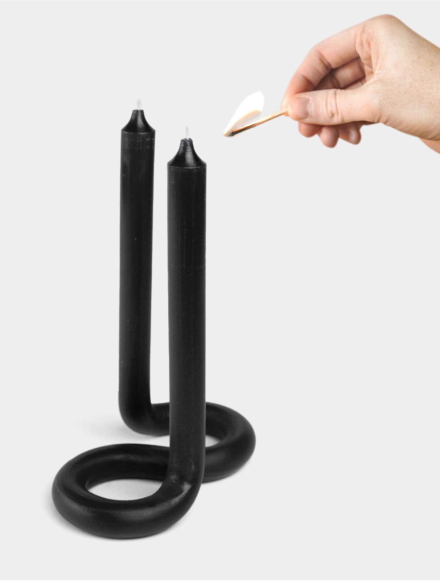 Twist Candle Sticks by Lex Pott, black