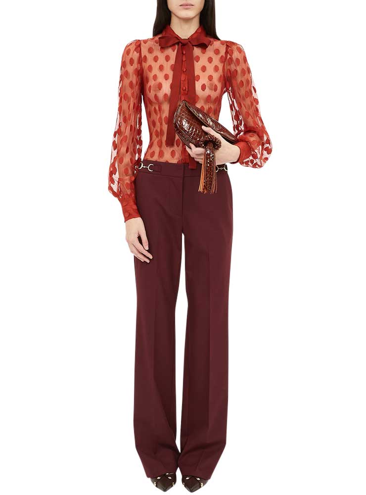 Quartier mid-rise trousers, bordeaux