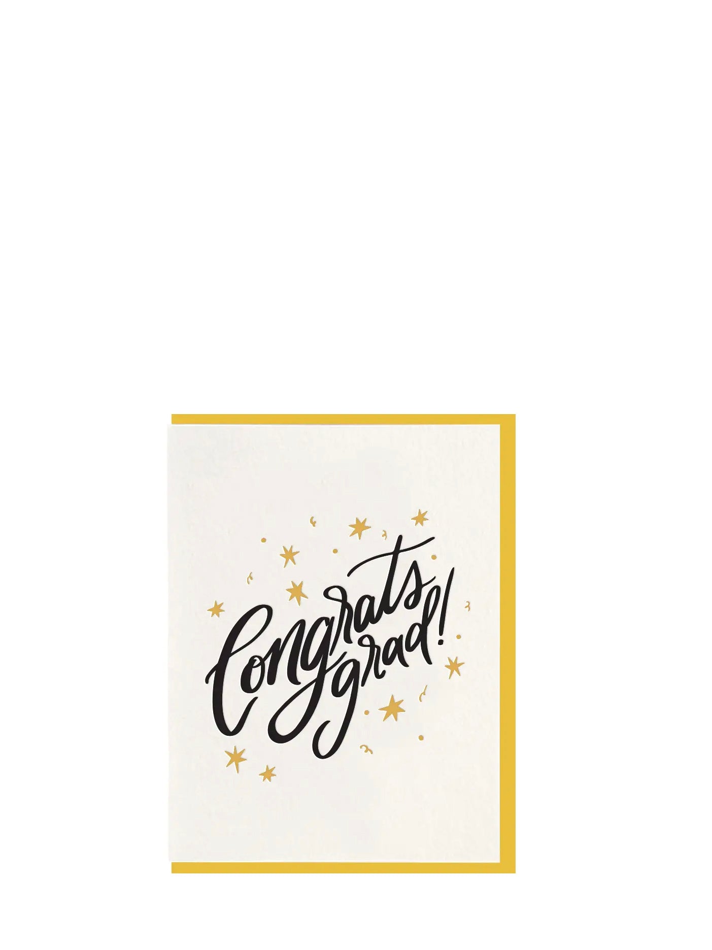 Graduation card with 'Congrats grad!' text on a white background