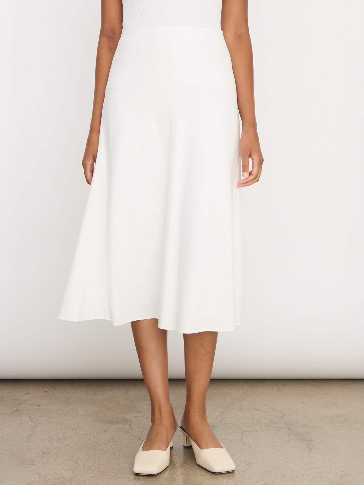 Bias Full Skirt, White