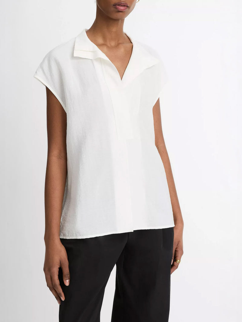 Cap Sleeve Blouse, White