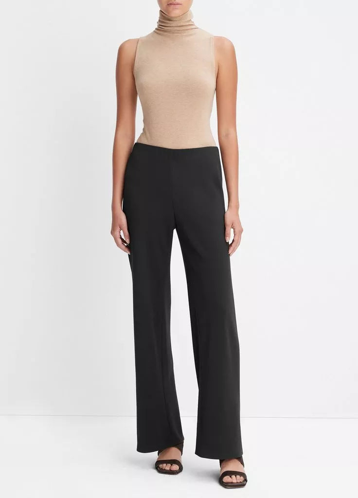 High waisted bias pant, black