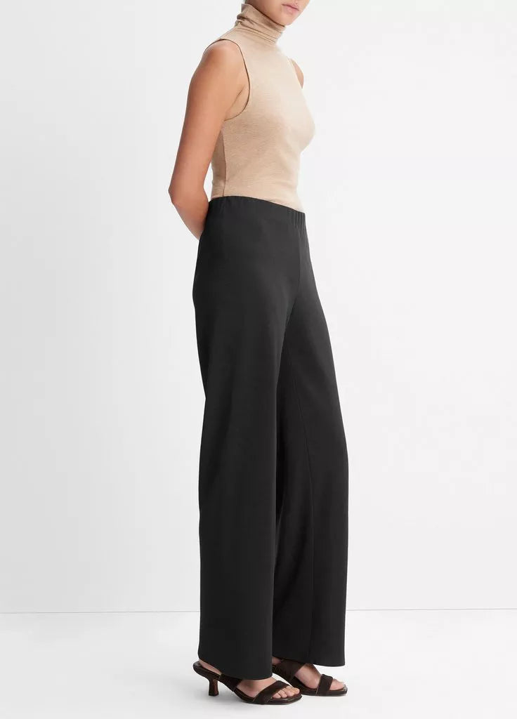 High waisted bias pant, black