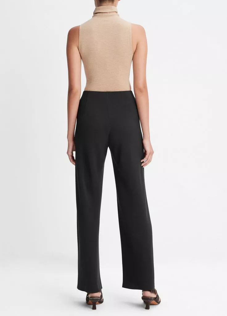 High waisted bias pant, black