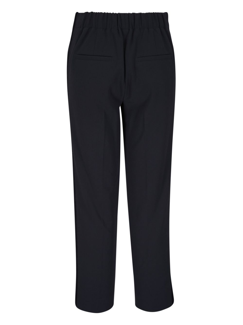 Mid rise velvet strapping pull on pant, black