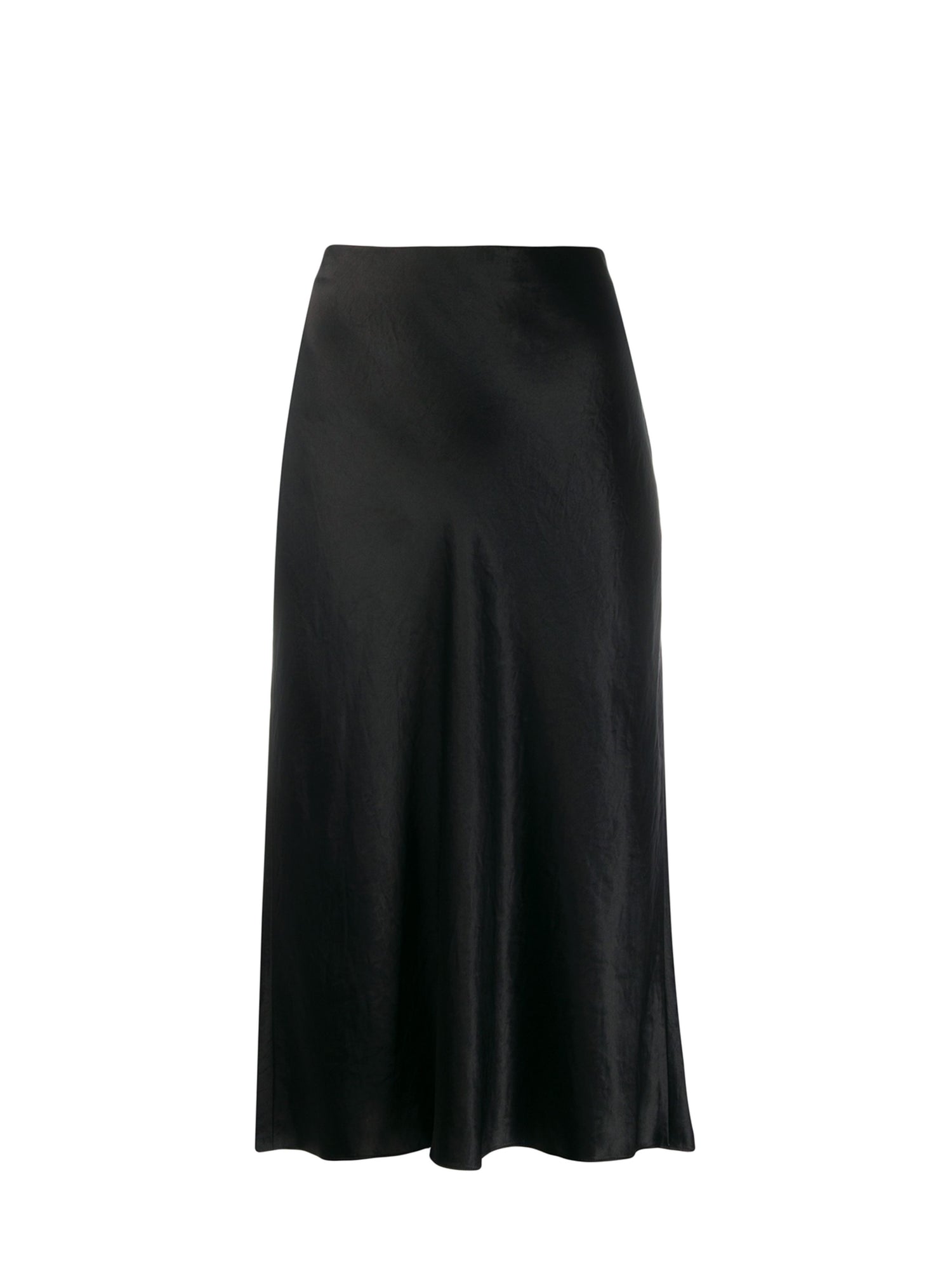 Satin slip skirt, black