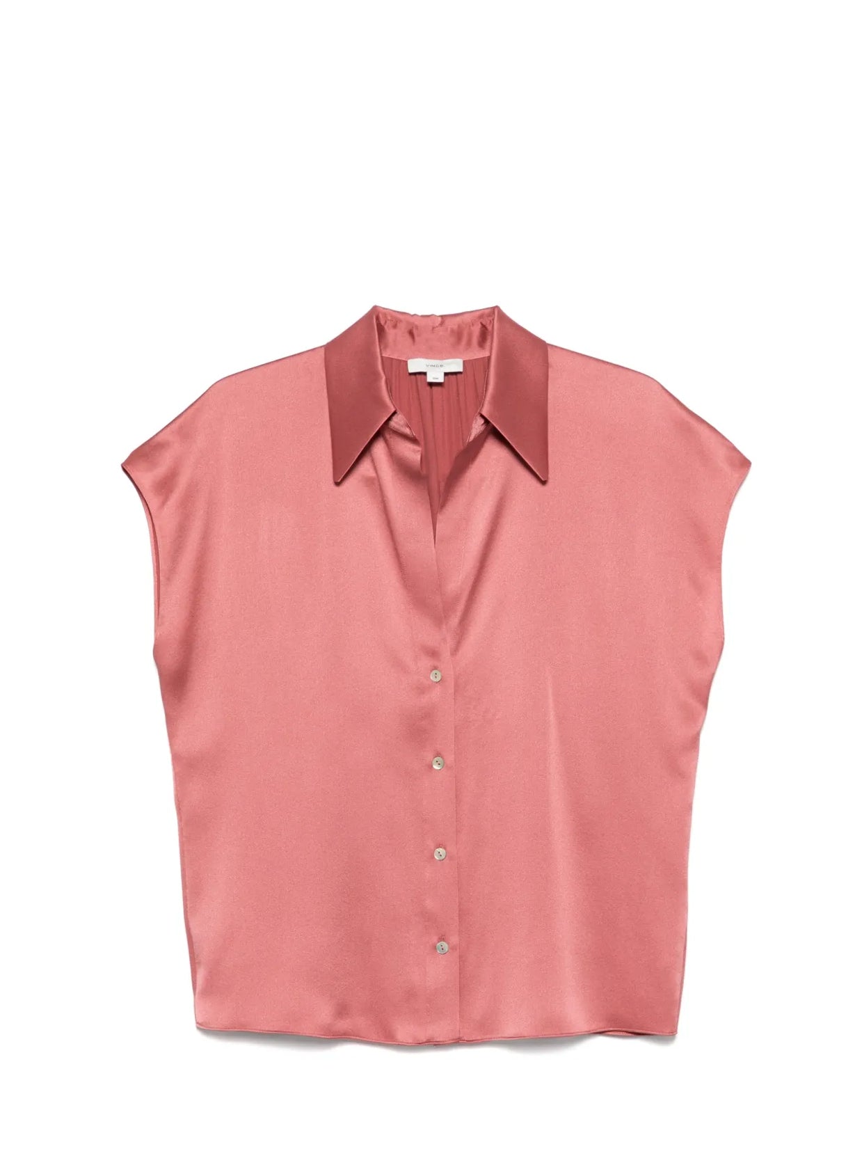 Cap Sleeve Ruched Back Blouse, Pink