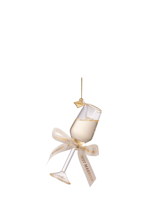 Wedding champagne glass ornament