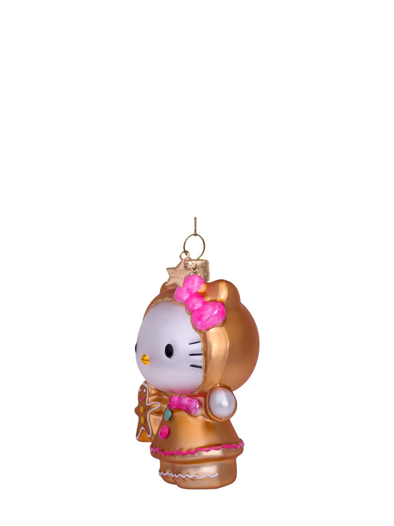 Hello Kitty gingerbread glass ornament