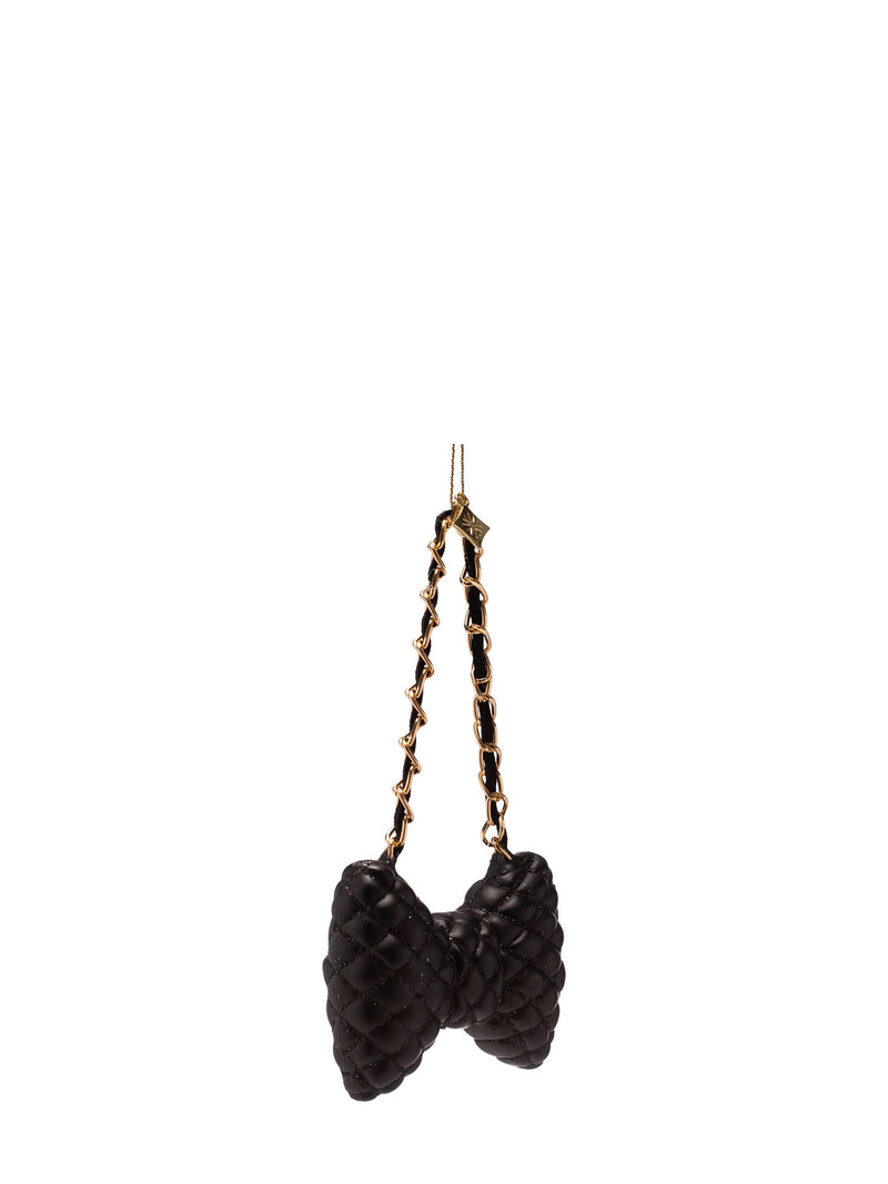 Fashion bag bow glass ornament