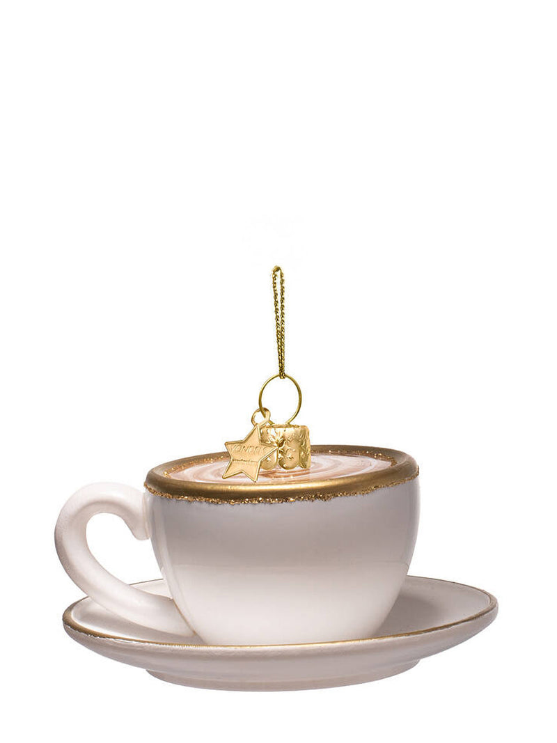 Cappuccino glass ornament