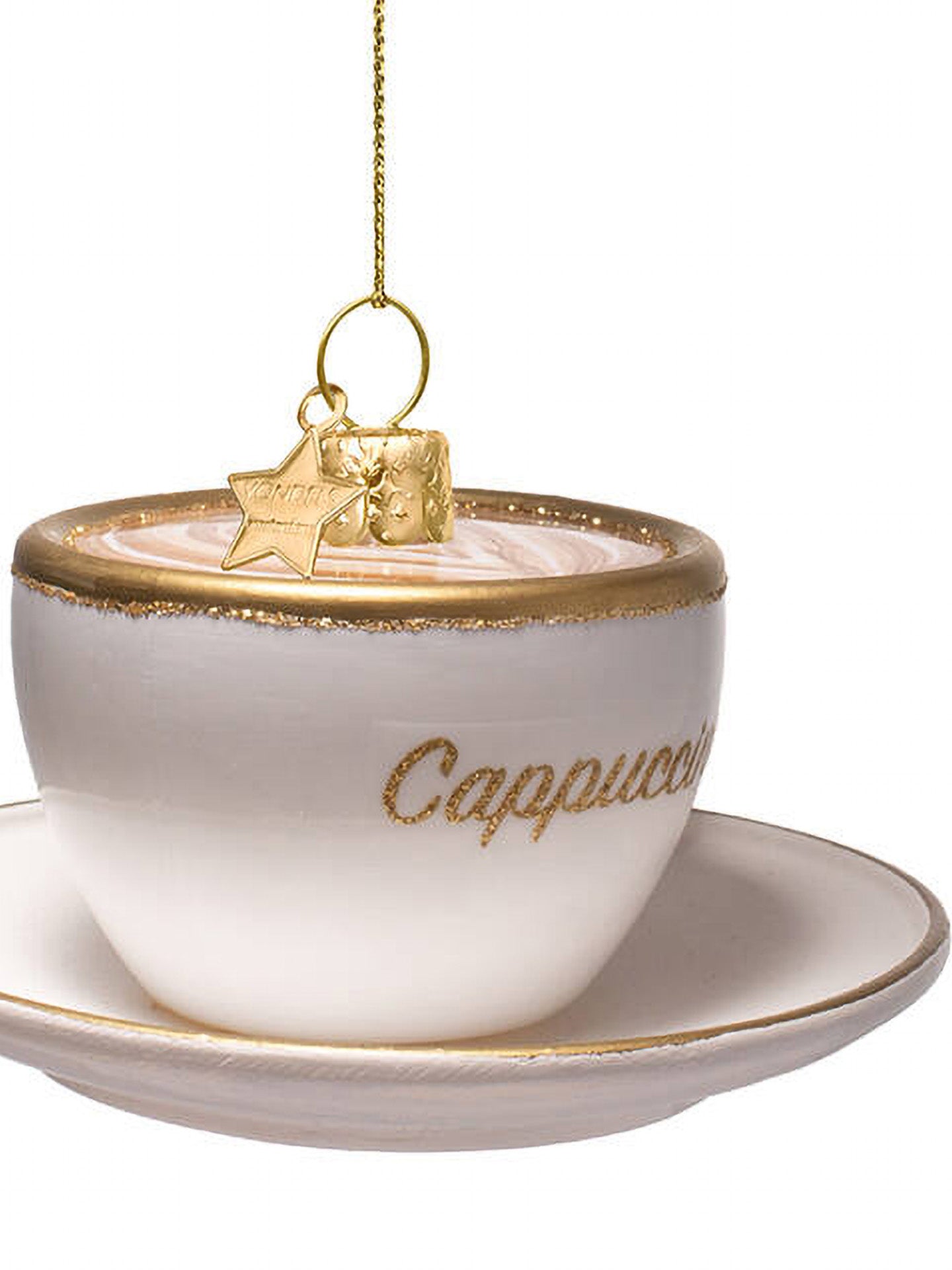 Cappuccino glass ornament